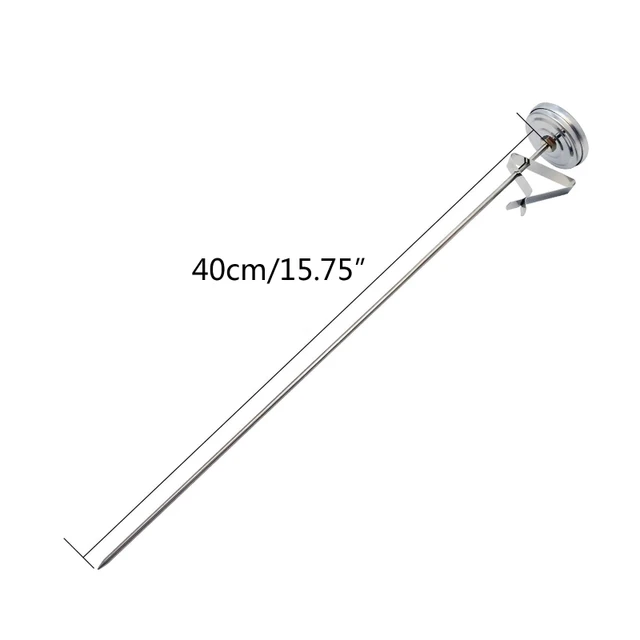 Oil Thermometer For Deep Frying, 2pcs 200mm Stainless Steel Deep Frying  Thermometer With Metal Retaining Clip For Cooking Oil Deep Frying Fry Bbq  Gril