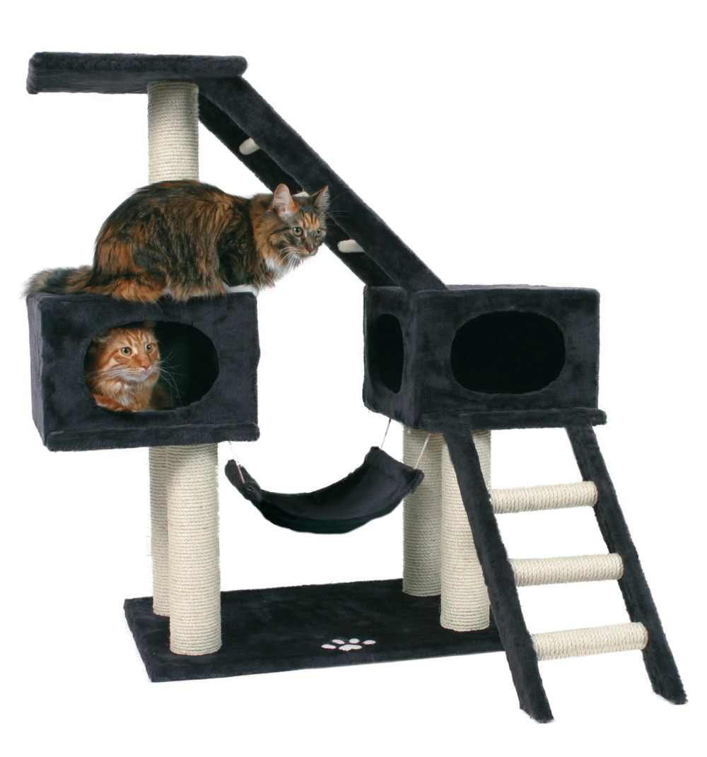 TRIXIE Malaga Plush & Sisal 3Level 43″ Cat Tree with Scratching Posts