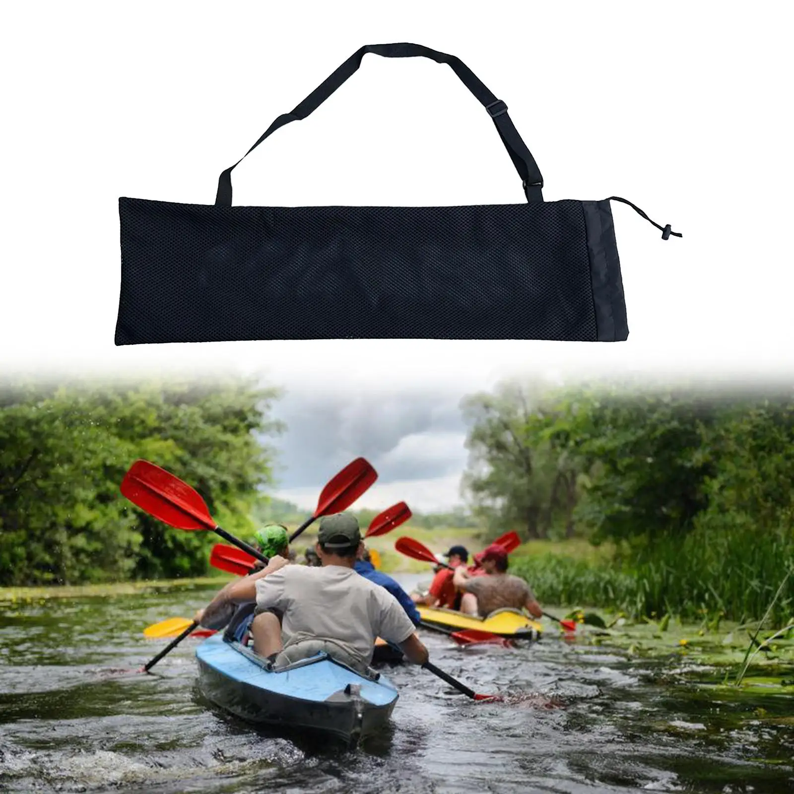 Oxford Cloth Kayak Paddle Bag with Shoulder Strap Storage Pouch for Raft Paddleboard Surfing Board Dinghy Pump Oar