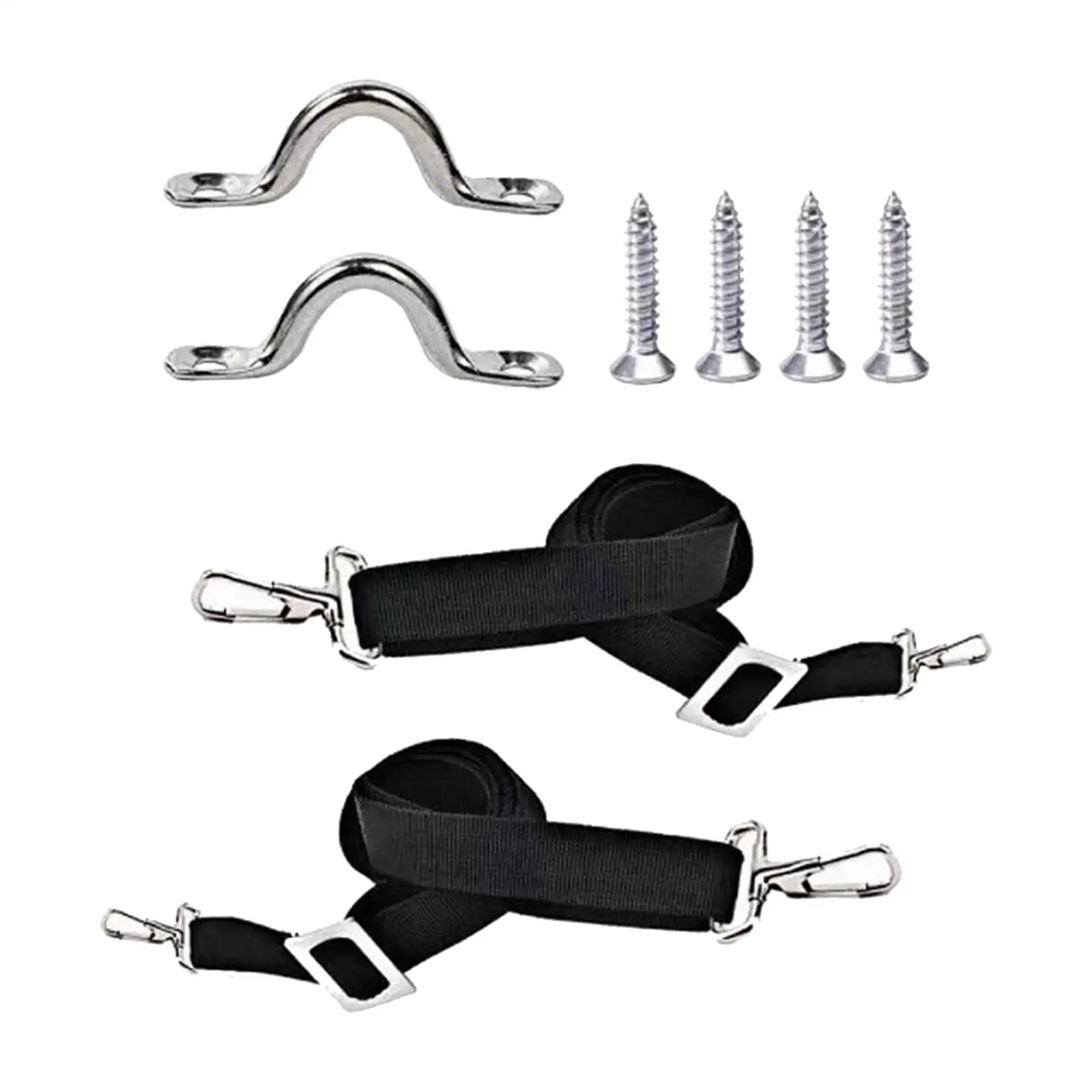 2x Adjustable Bimini Top Straps Pad Eye Straps W/ Loops and Hook 28