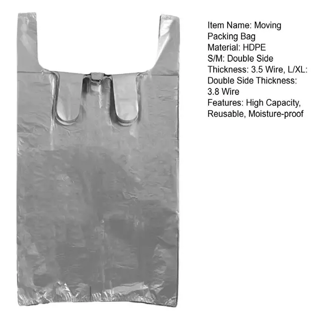 1​0PCS Large Capacity Plastic Bags Thicken Moving Packaging Bag