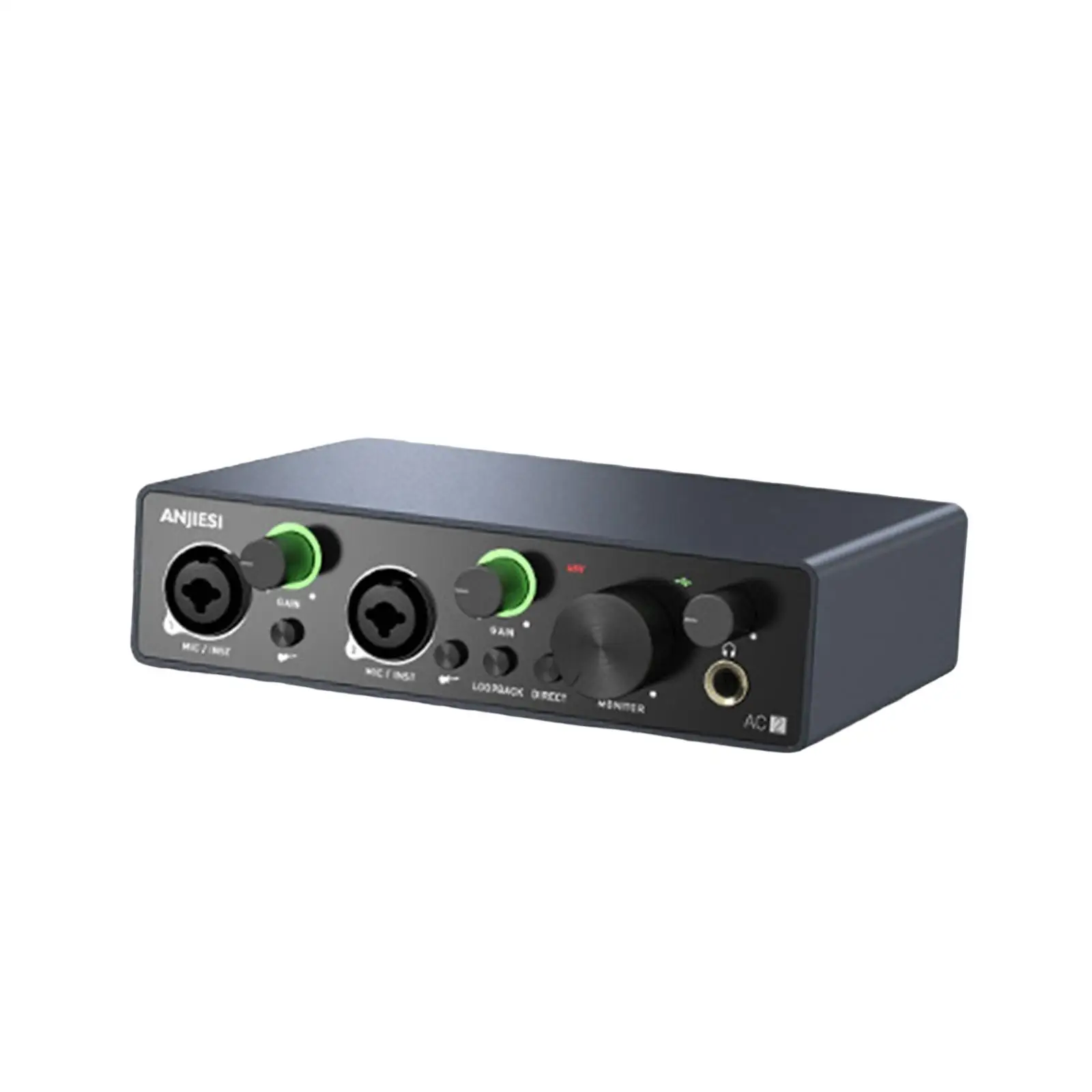 USB Audio Interface 2 Input 24Bit/196KHz Plug and Play for Podcasting Vocalist Podcaster