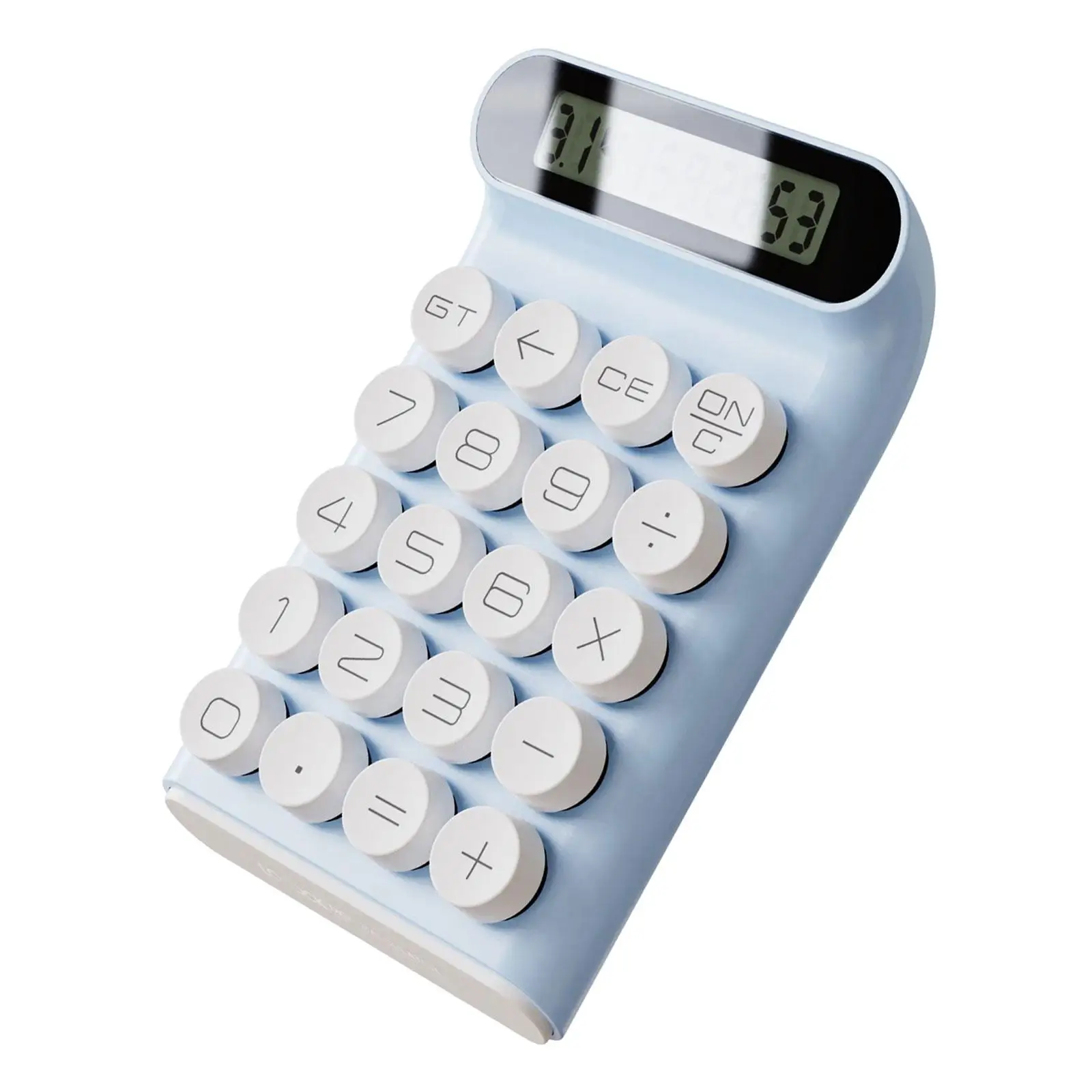 Mechanical Switch Calculator Retro Round Button Keys Sturdy Curved Corner Line and Edge Big Button Calculator Desktop Calculator