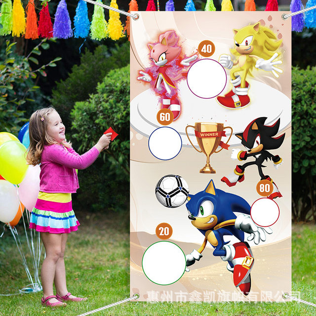 SONIC the Hedgehog Kids Birthday Party BEAN BAG Toss Game 