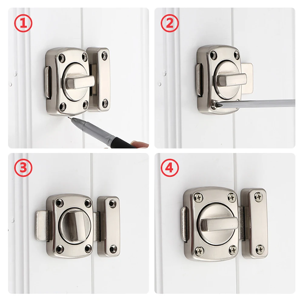 Description Picture 6 of itemPrivacy WC Latch Vacant Engaged Door Lock Toilet Shower cubicles & Bathroom Turn Twist Bolt Privacy Catch Latch