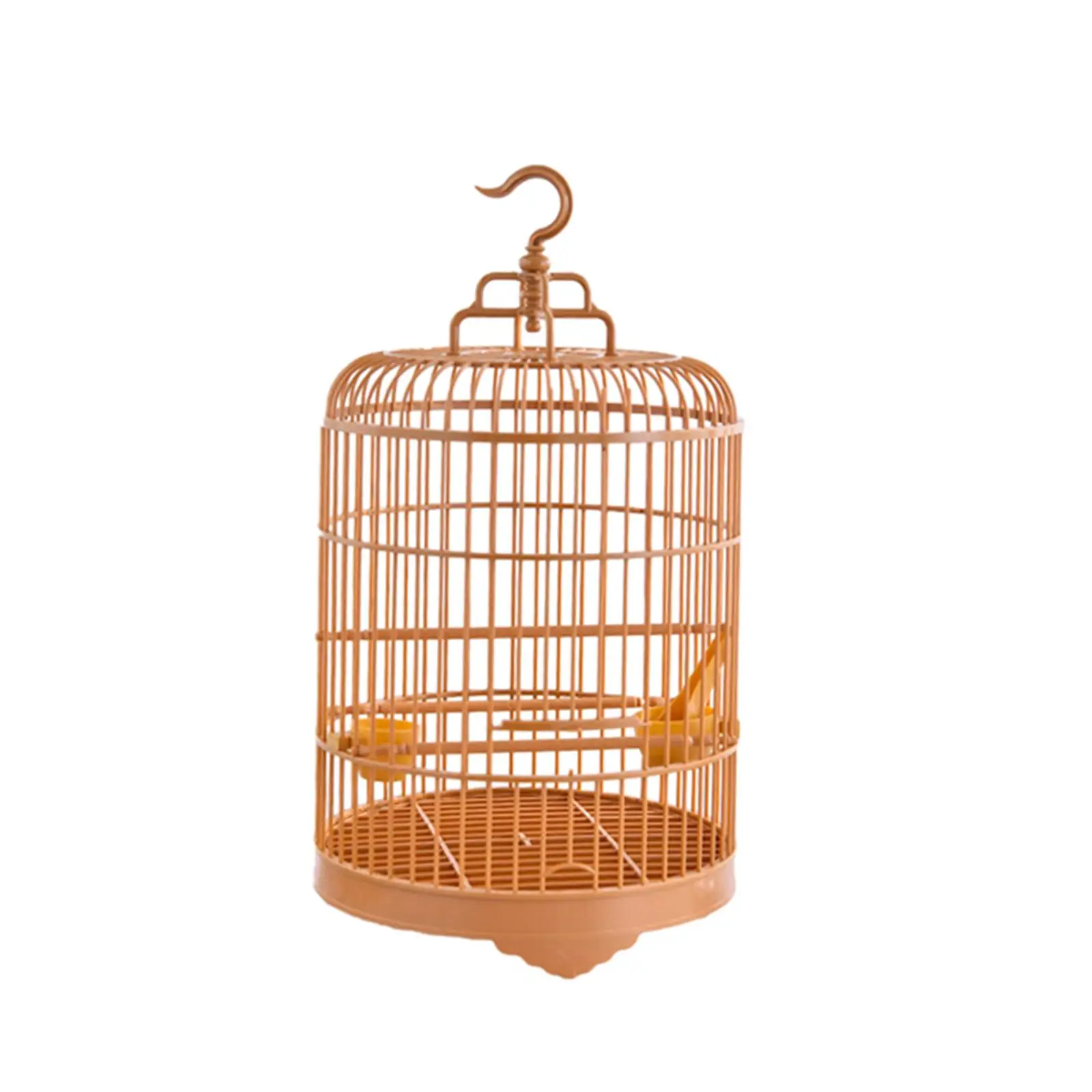 Portable Bird Cage Bird Feeder Waterer with Standing Pole Parrot Stand Cage Hanging Bird House for Budgie Cockatiel Canary