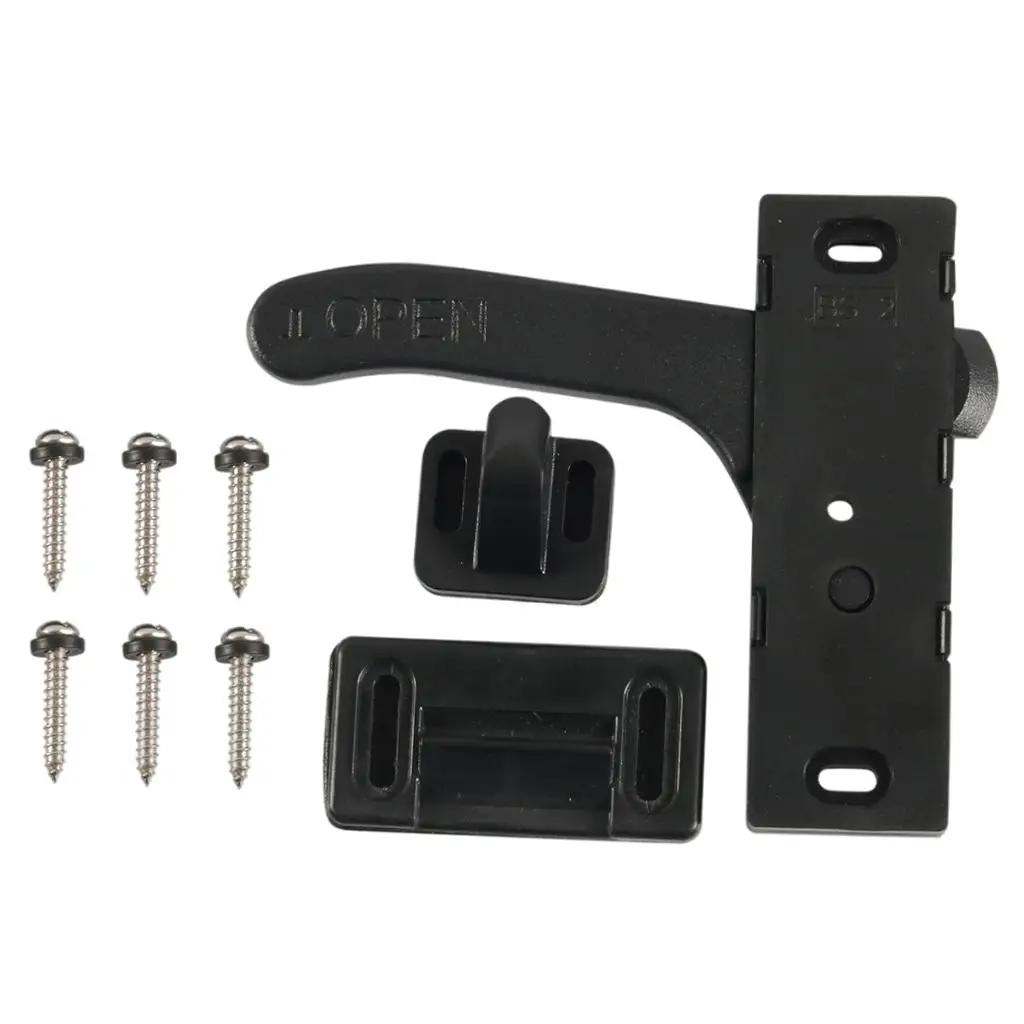 Screen Door Latch with Buckles and Screws, Right Hand Handle for RV, Trailer,