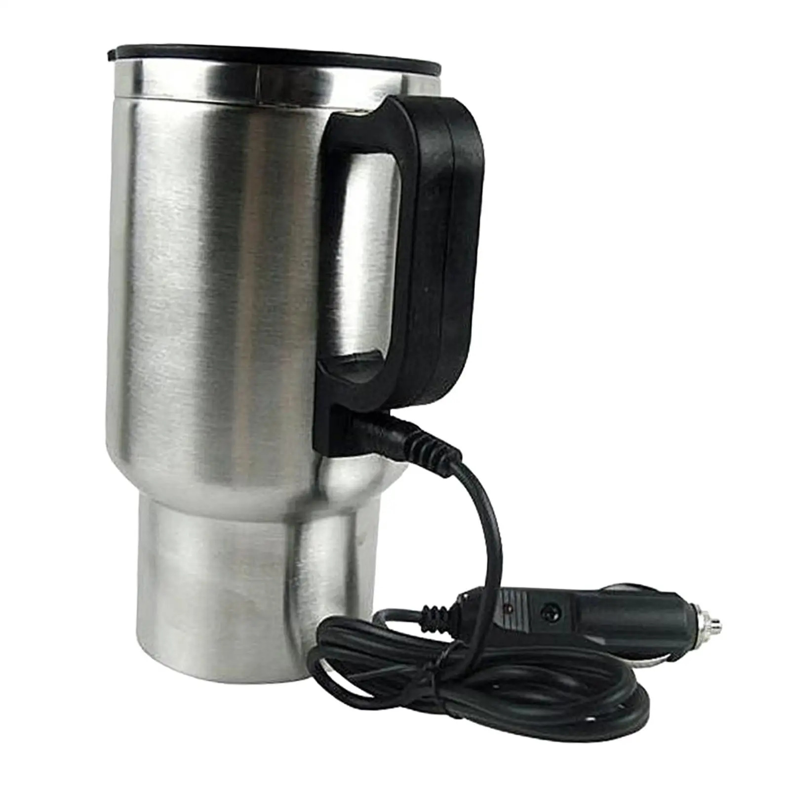 12V 480ml Car Electric Kettle Heated Travel Mug Water Bottle Portable Stainless Steel for Drivers, Business Man Durable