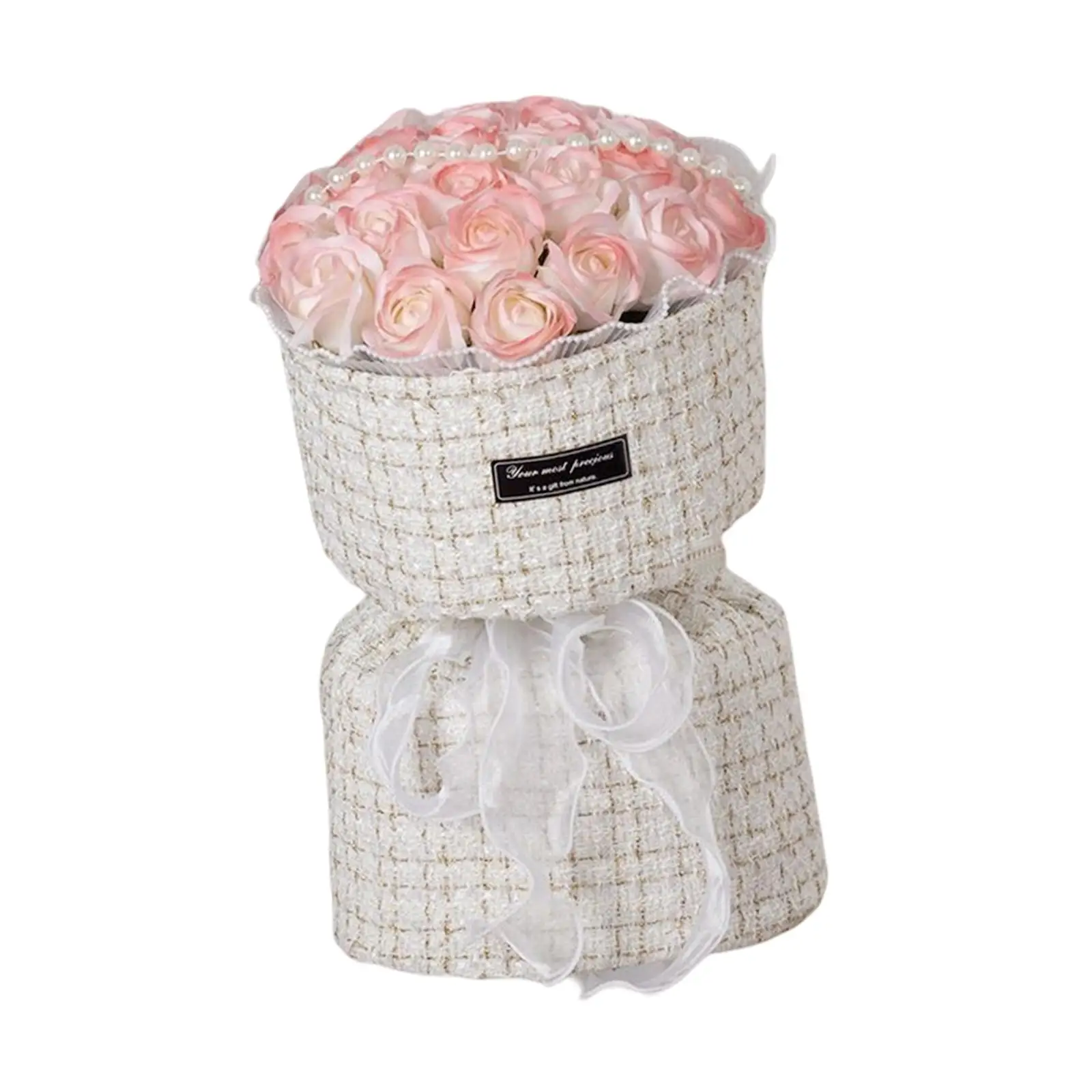 Romantic Artificial Flowers Rose Bouquet Valentine`S Day Decor Size 24Cmx30cm Realistic Appearance