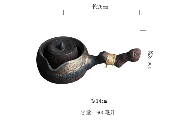 Rock Pottery Gilding Dried Wood Side Handle Teapot_04.jpg