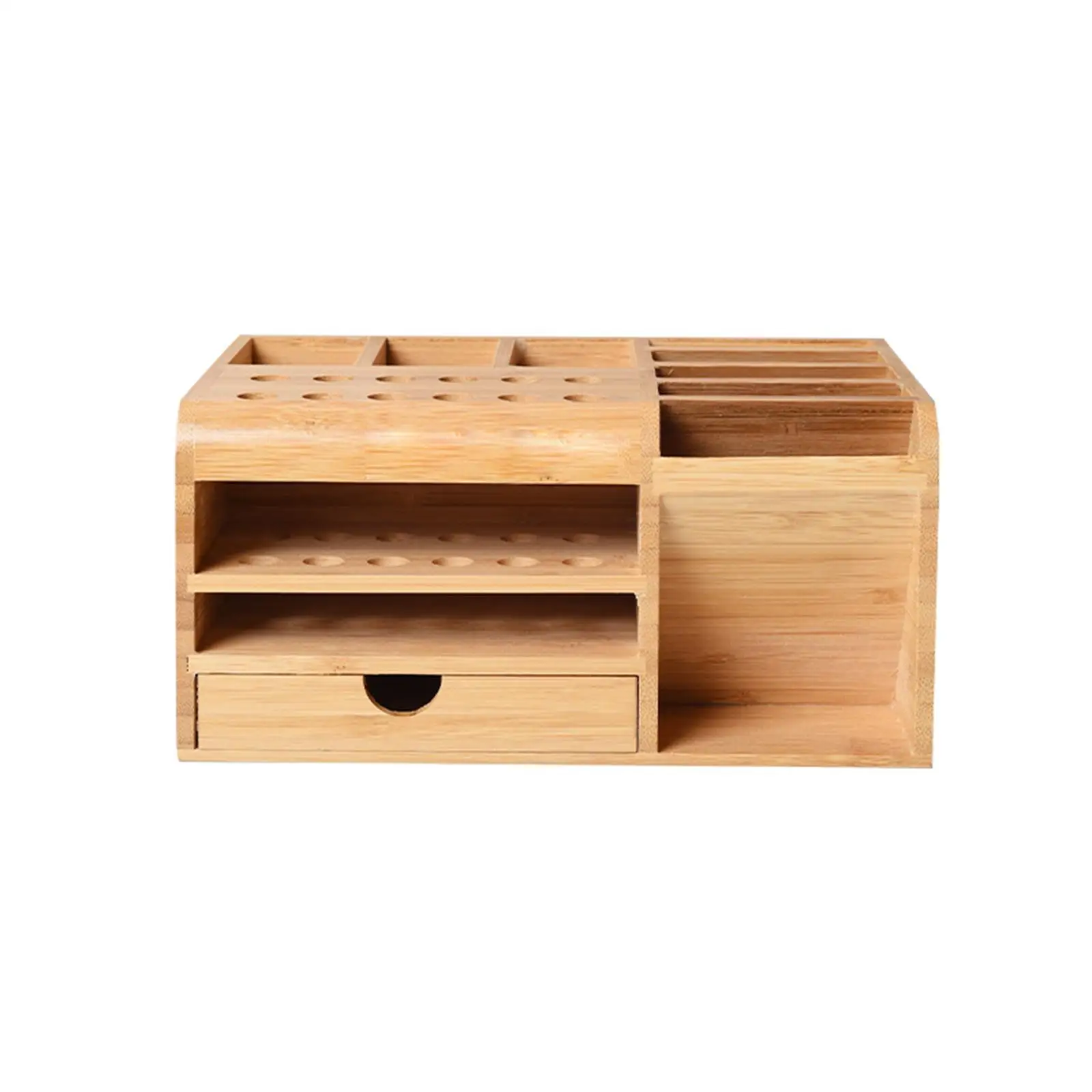 Artist Storage Supply with Drawers Multipurpose Free Standing Wooden Desktop Storage Box for Pen Desk Home Storage Case