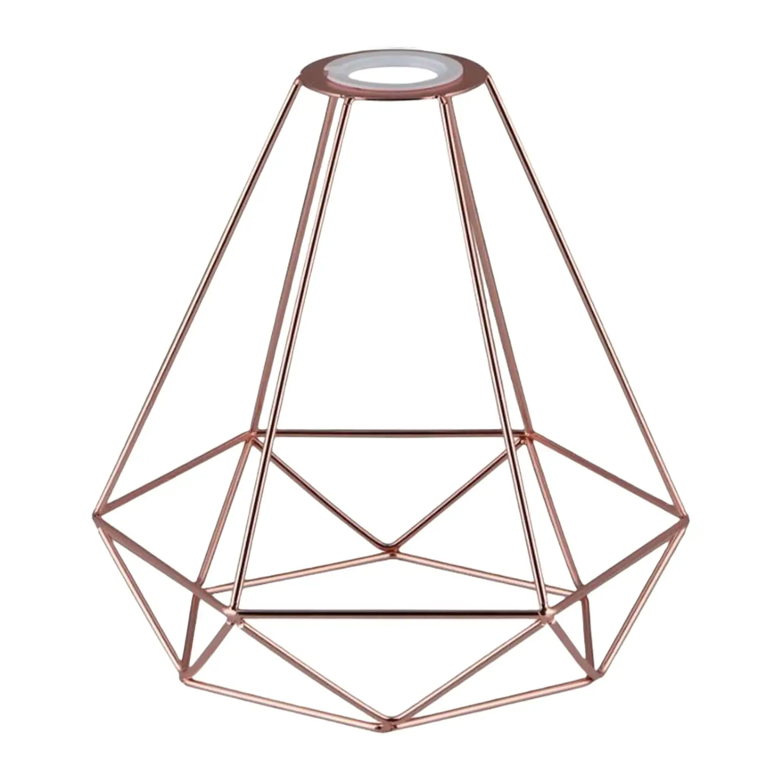 Pendant Lampshade Diamond Shape Decoration Light Bulb Cage Guard Practical Cover Wire Antique Holder for Ceiling Cafe Bedroom