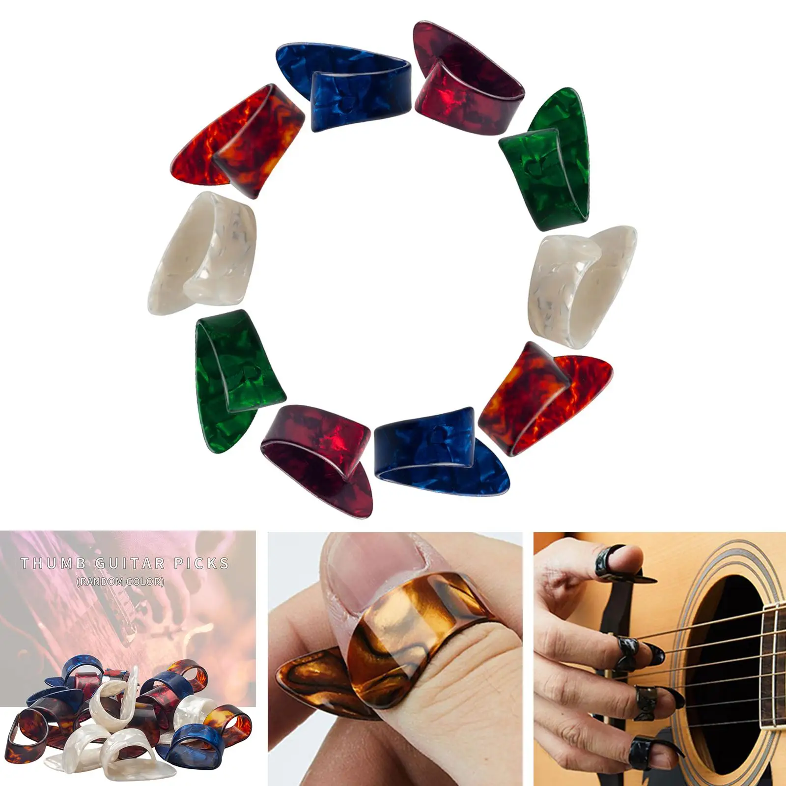 Set of 10 Stylish Guitar Finger Pick for Acoustic,Electric, Classic Guitar