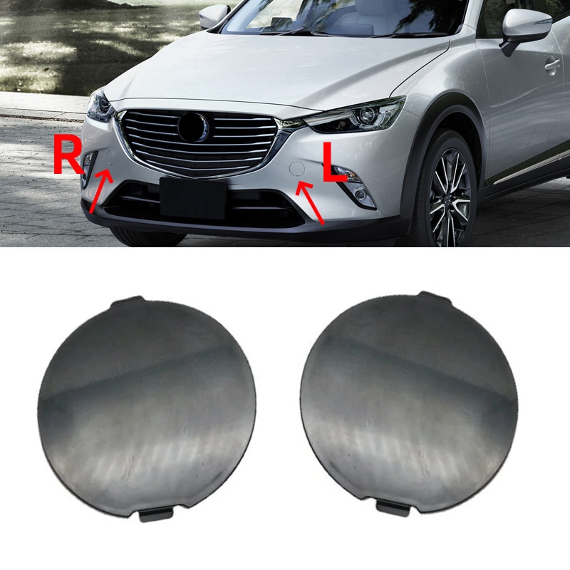 L+R Front Bumper Towing Hook Eye Cover Trailer Trim Cap For Mazda