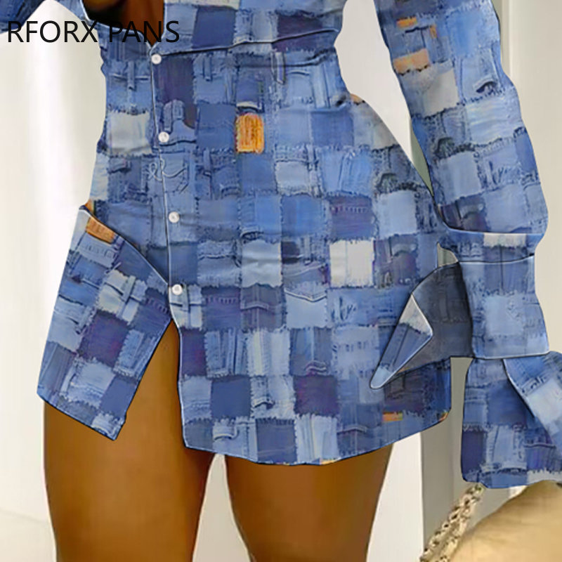 100% Recycled denim patchwork mini dress – Megan Ismay