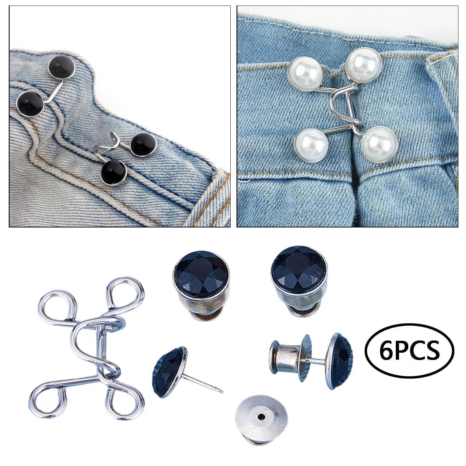 Sewing Hooks and Eyes Closure Metal Crafts Pearl Rhinestone Buttons Bra Pants