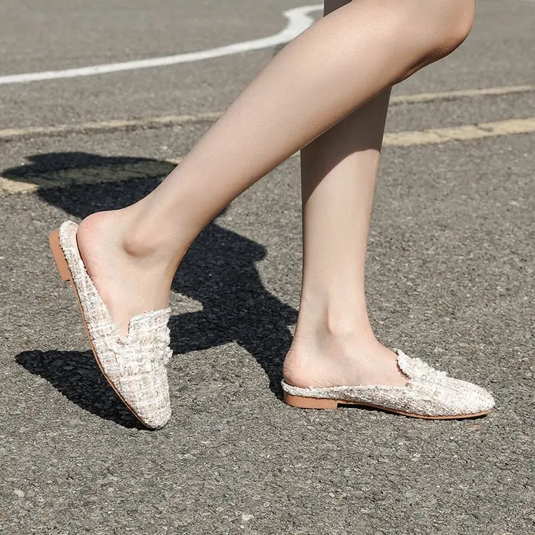 2022 New Summer Women's Flat Shoes Elegant Fashion Personality Casual Pointed Toe Shoes Outdoor Slippers Ladies Flat Shoes Size