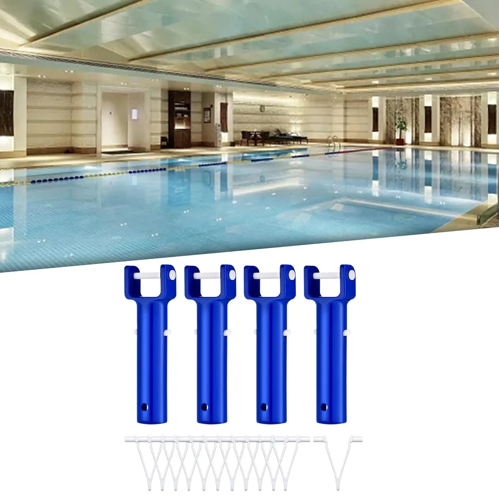 4x Replacements V Handle with 12Pcs Fits 1.18`` Holes Suction Head Vacuum Head Handle for Swimming Pool Skimmer SPA Vacuum