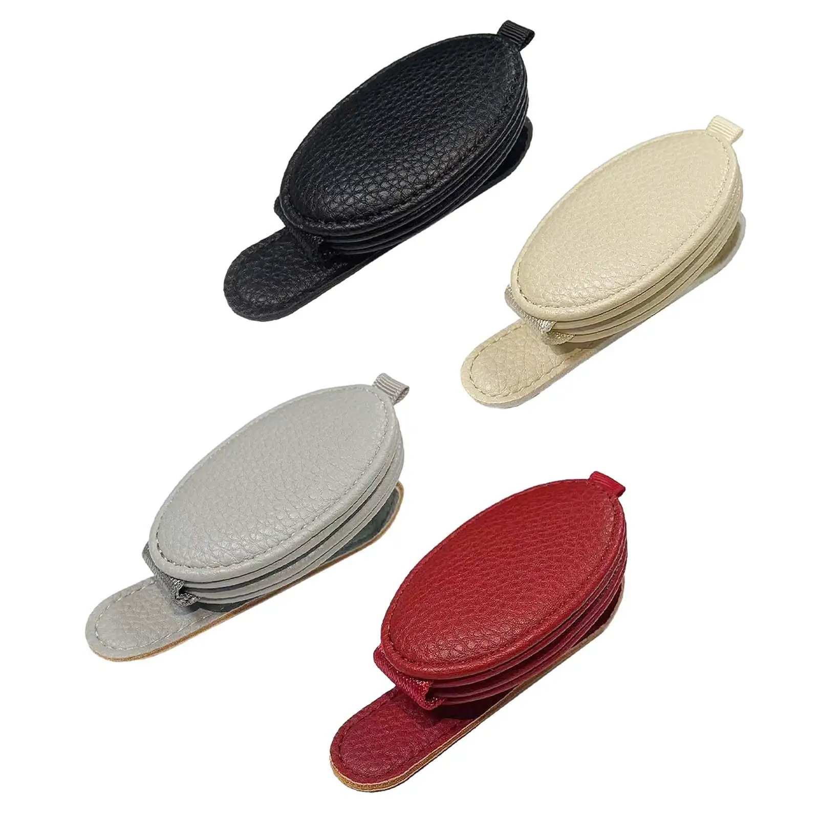 Car Glasses Clip PU Leather Easy to Install Practical Fashion Ticket Card Clip Sunglasses Holder for Car Sun Visor