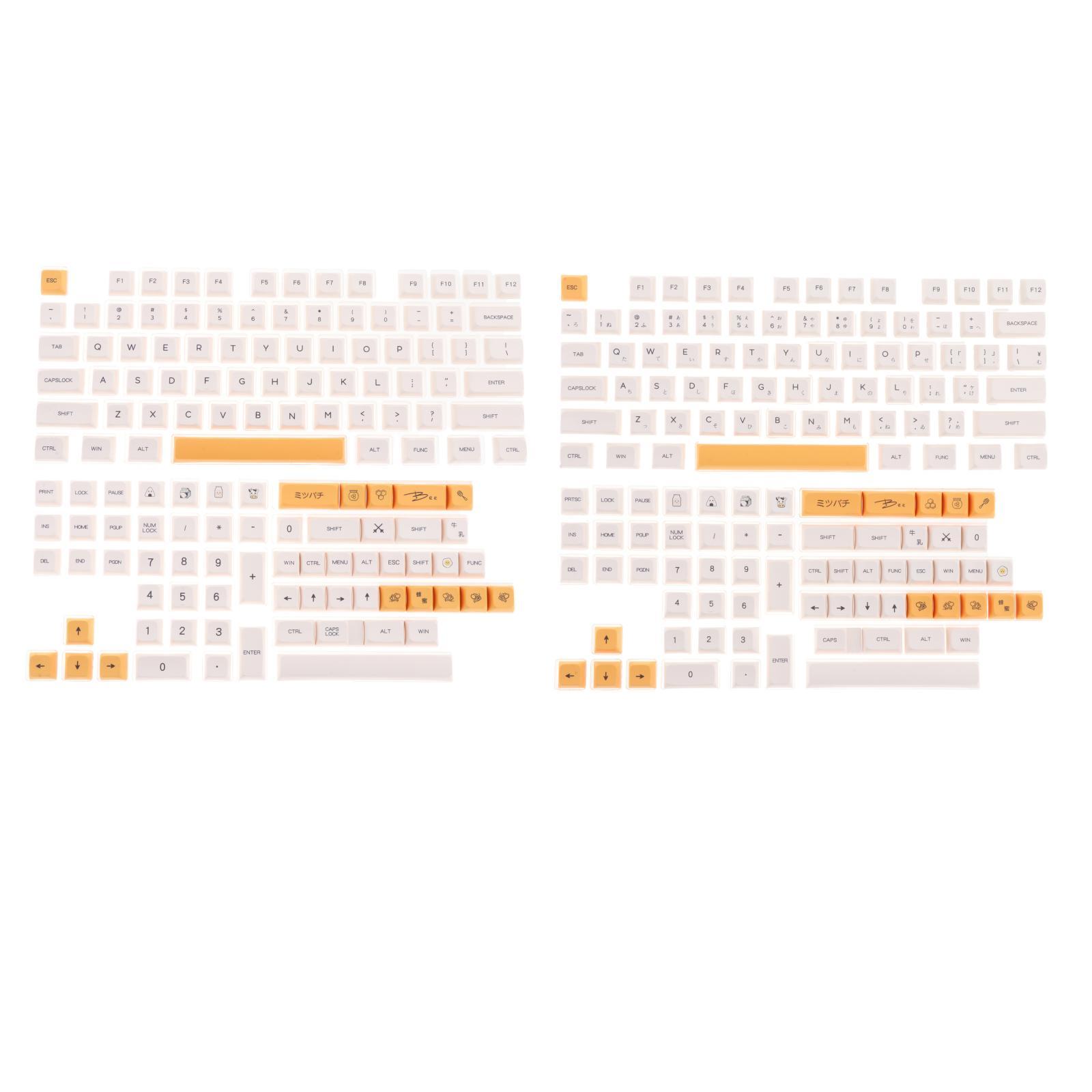 140-Key PBT Keycaps Kit Xda Profile Yellow Replacement for Mechanical Keyboards for Cherry 61/68/82 Compact Layout Keyboards