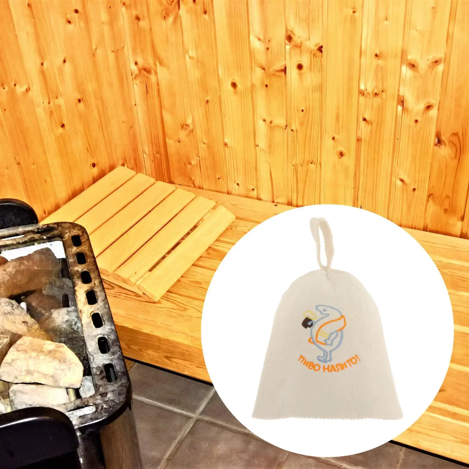 Natural Textile Wool Felt Hat Russian Banya Anti Heat Sauna SPA Bath House Head