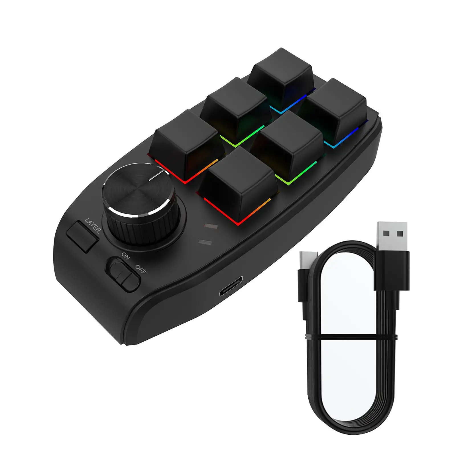 Keyboard Upgrade Parts Durable Programmables Keys Portable RGB USB 6 Keys Macros Keypad Custom Keypad for Audio Volume Control