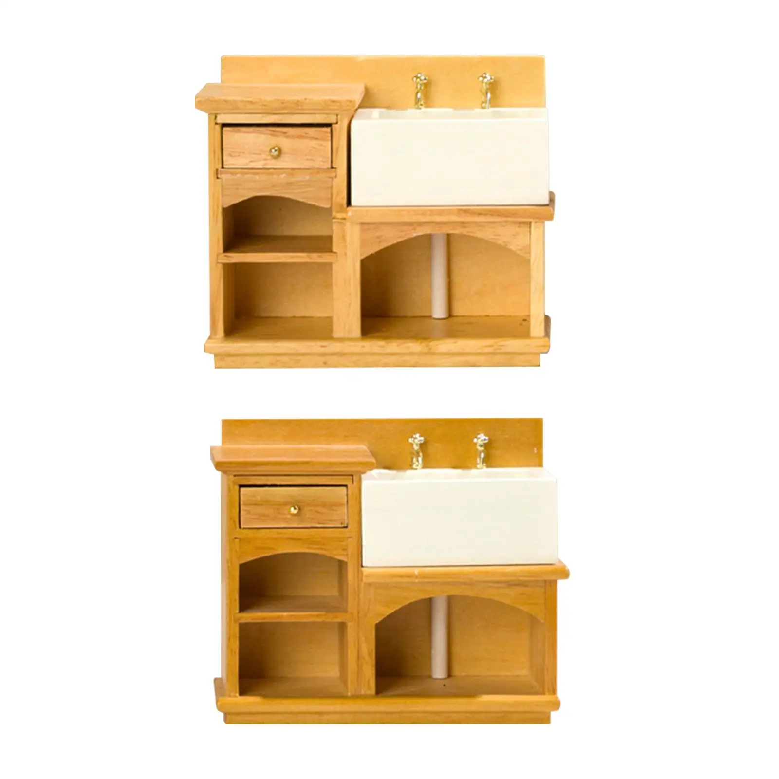 1/12 Dollhouse Wash Cabinet, 1:12 Dollhouse Wash Cabinet Model 1:12 Miniature Cabinet Furniture for Holiday Present Adults