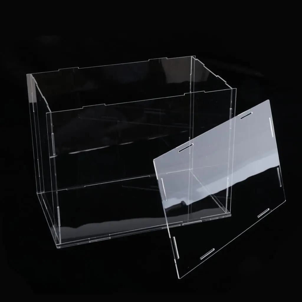 Clear Acrylic 3 Shelf Display Case Storage Organizer Box with Front Door