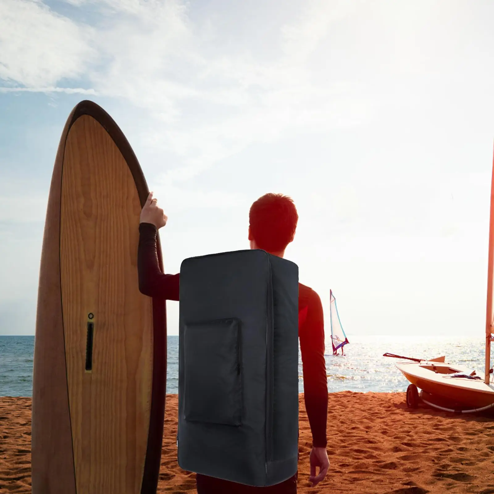 Lightweight Surfboard Bag Large Capacity Organizer Paddleboard Backpack Rucksack Storage for Standing Board Boating Outdoor