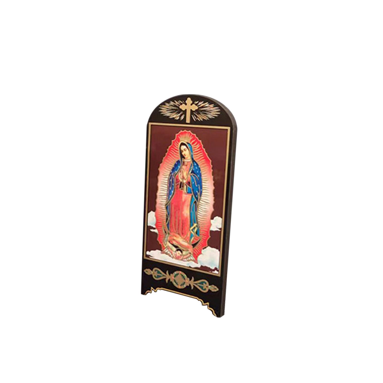 Mini Folding Screens Religious Figure Gift for Office Indoor Decoration