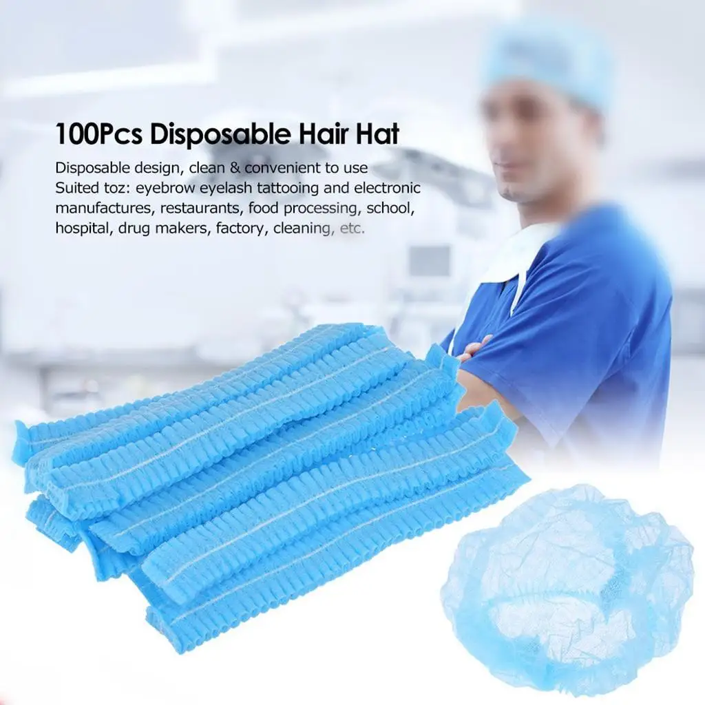 Disposable Bouffant Caps -dix Pieces - Nonwoven Hair Head for , Labs, , , Food Service, Health, 