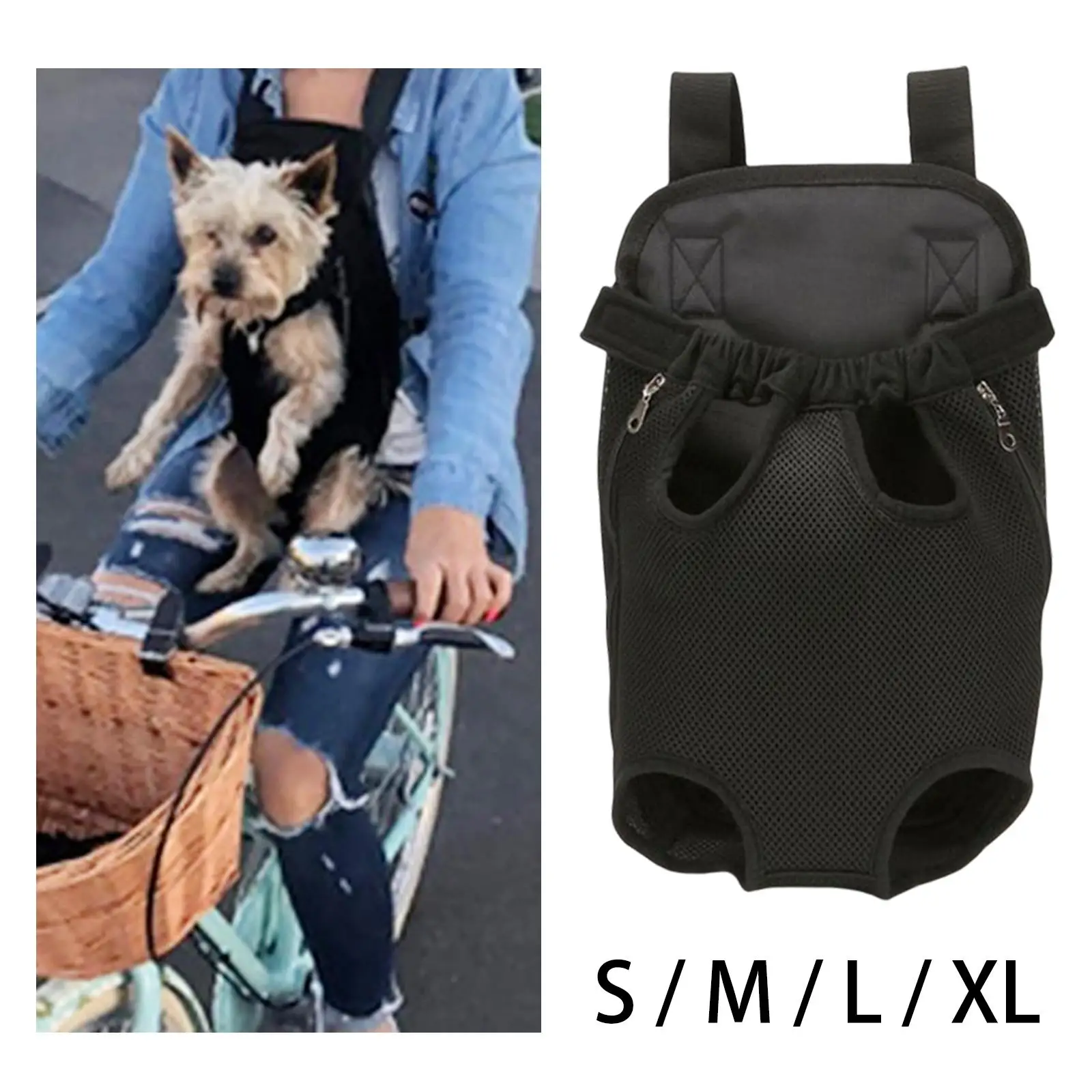 Dog Carrier Backpack Cat Chest Bag Shoulder Strap Adjustable Front Carrier Hands Free Portable Puppy Carrier for Traveling