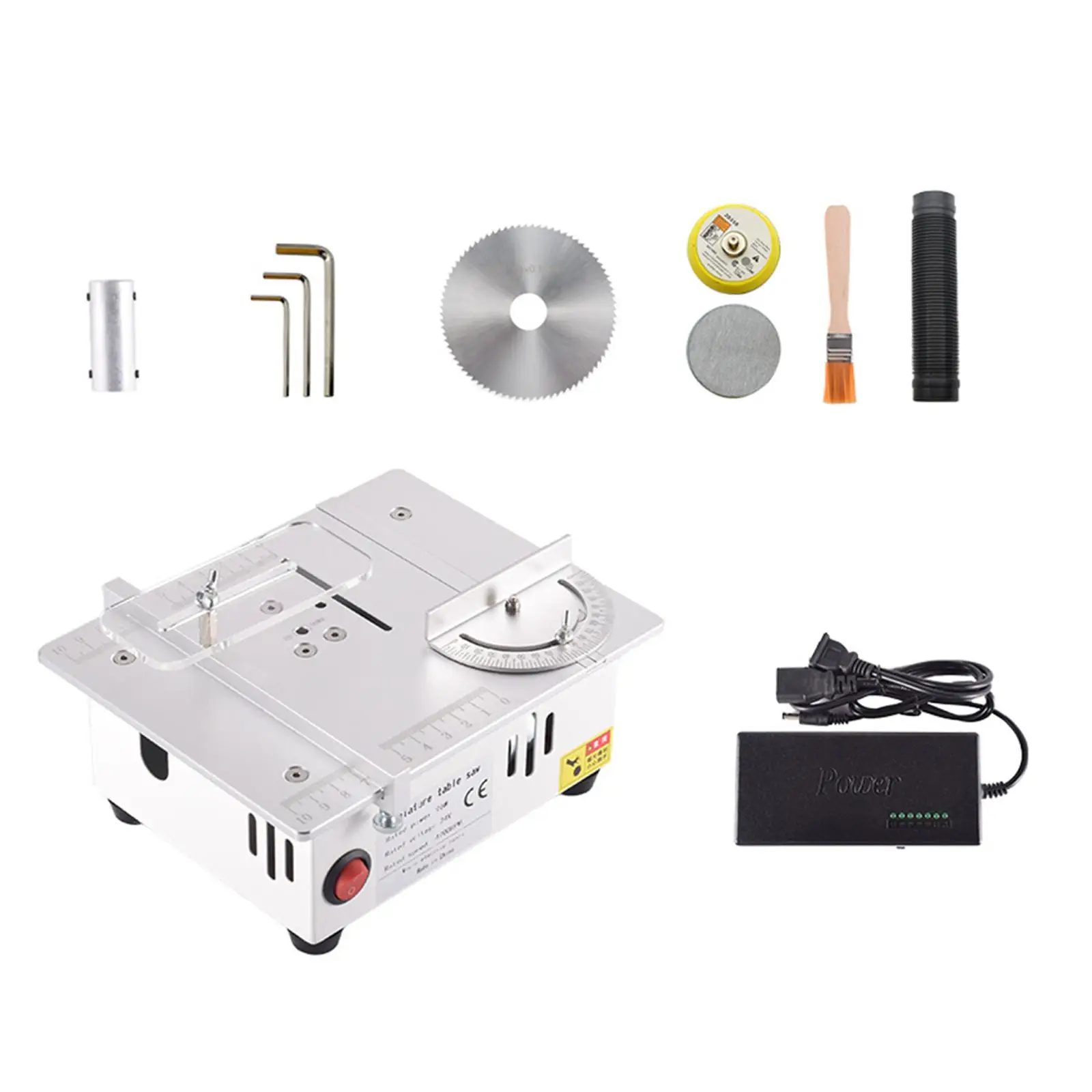 Mini Table Saw Household Small 7 Gear Adjustable Electric 96W Machine for Metal Hobbies Crafts Acrylic Cutting EU Adapter