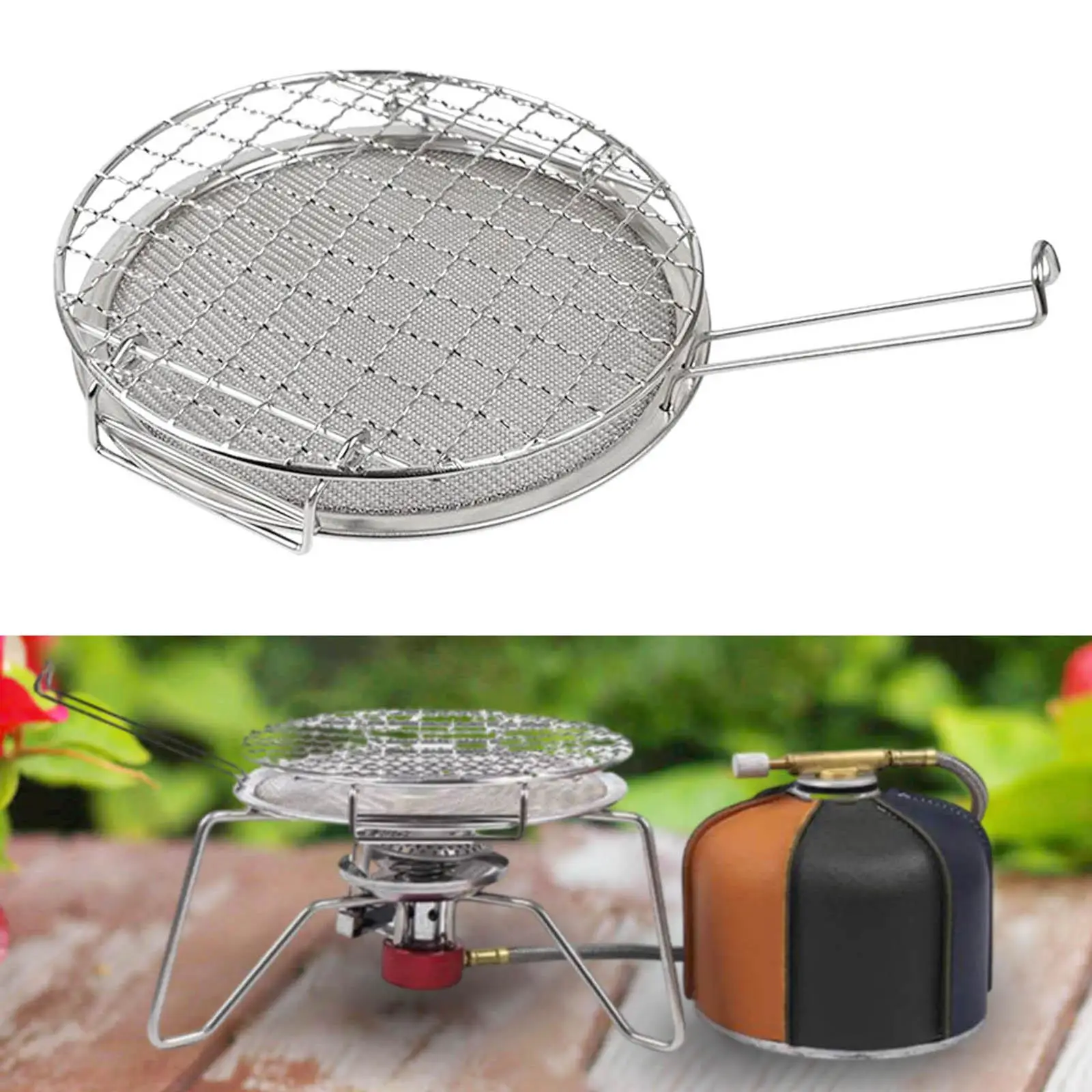 Barbecue Grill Cooking Rack Round Camping Grill Stainless Steel for Travel