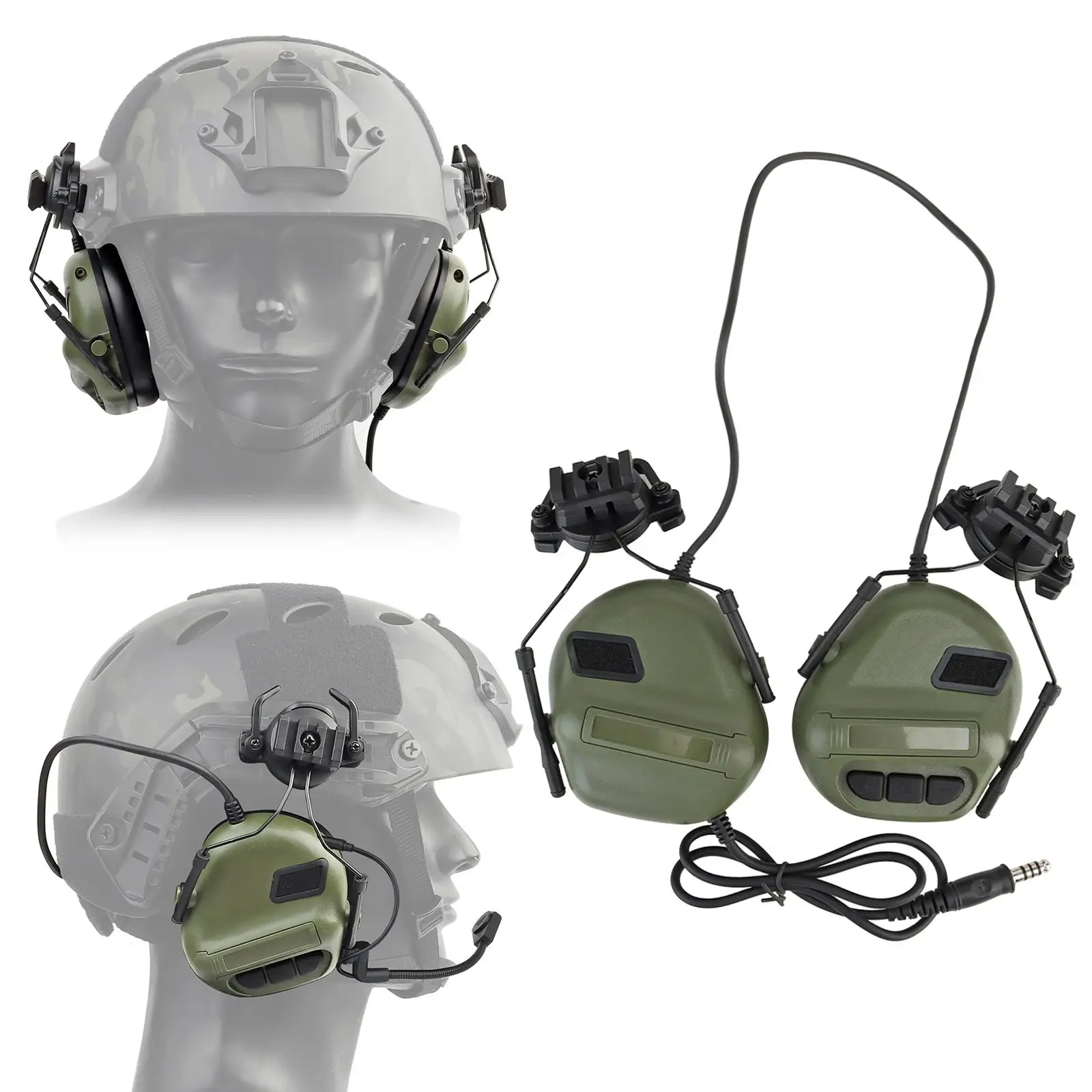 Foldable Ear Muffs Noise Cancelling Protective Headset Adjustable Nrr 21dB Ear Defender for Hunting Team Activities Mowing