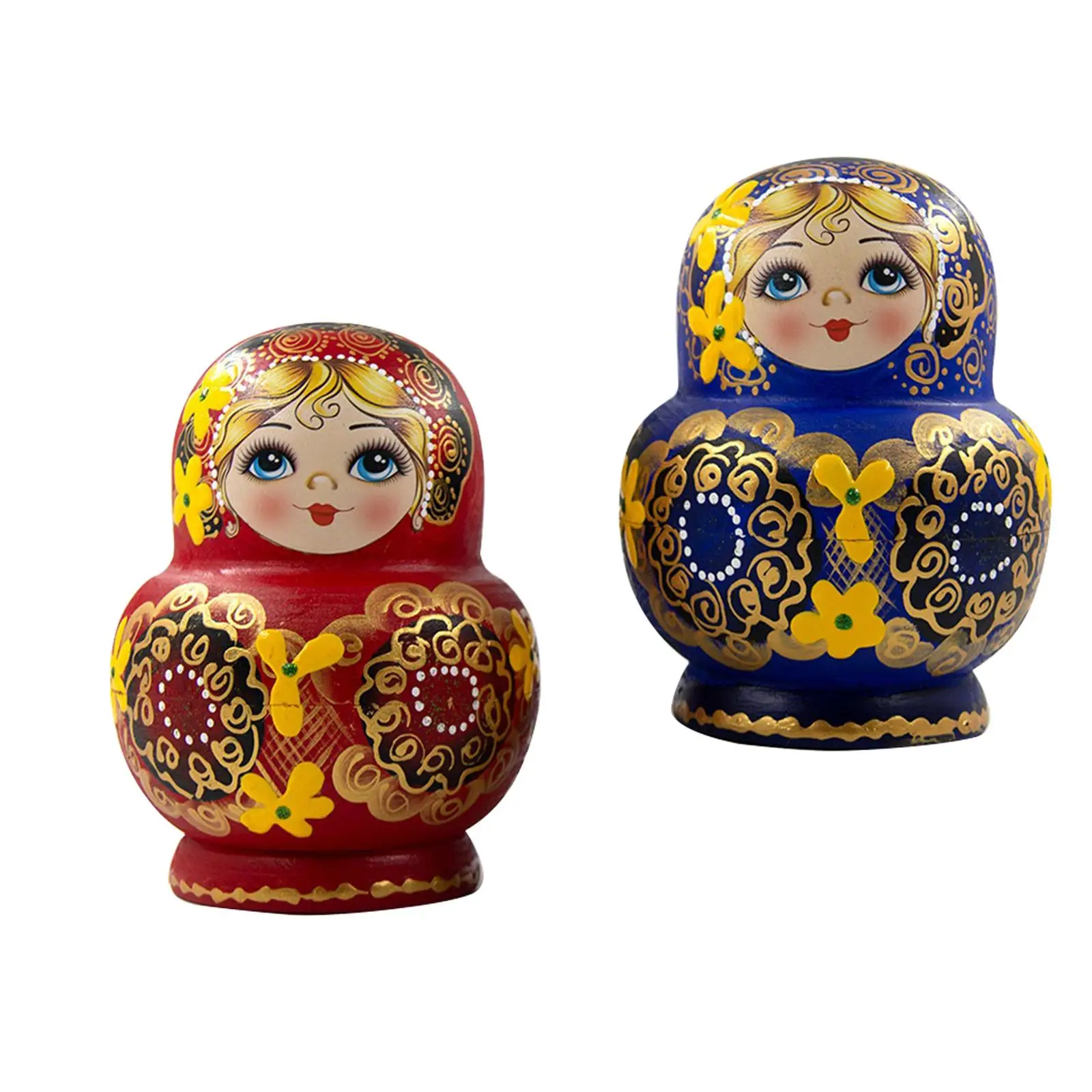 10x Handmade Russian Nesting Dolls Nested Toy Matryoshka Dolls for Room Office Decoration Birthday Gift Ornaments