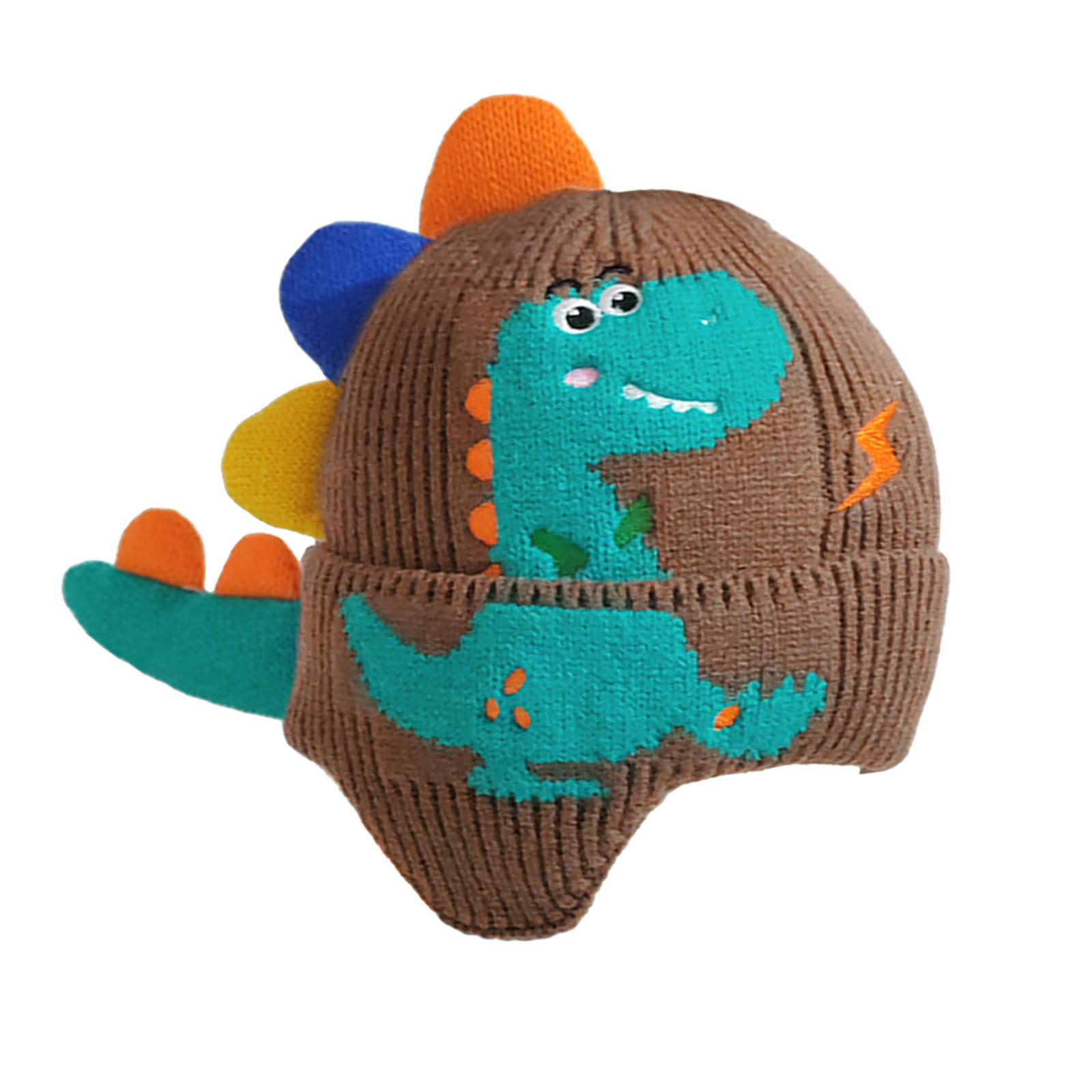 Cute Dinosaur Ear Knitted Hat Comfortable Ear Protection with Ear Flaps Cold Weather Hat Warm Hat Knit Beanie for Kids Toddlers