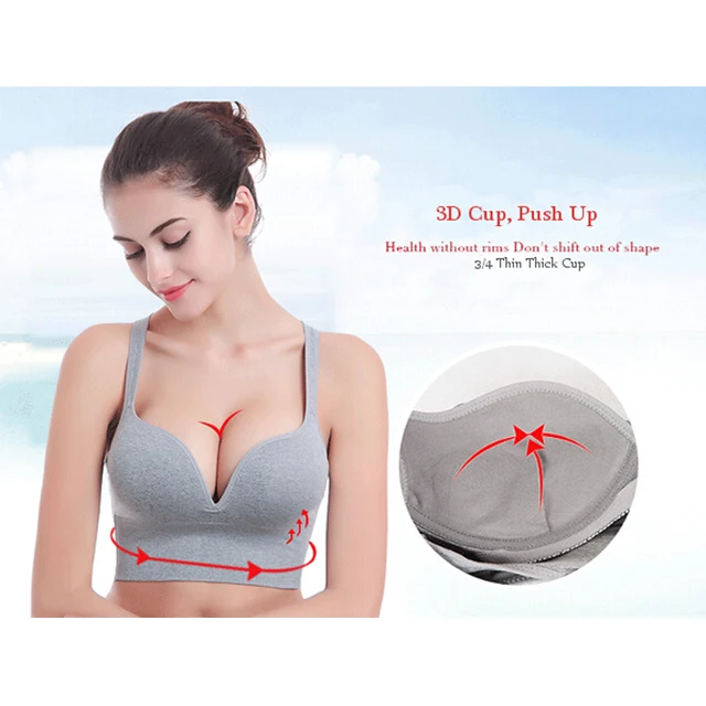 EHQJNJ Strapless Push up Bras for Women 3 Pieces Womens Sports Bra No Wire  Comfort Sleep Bra Plus Size Workout Activity Bras with Non Removable Pads  Shaping Bra Strapless Bras for Women