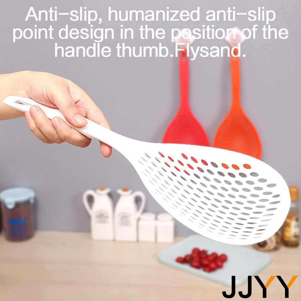 Description Picture 4 of itemJJYY Large Size Cooking Slotted Handheld Strainer Colander Spoon Skimmer Strainer with Long Handle For Filter Vegetable Pasta