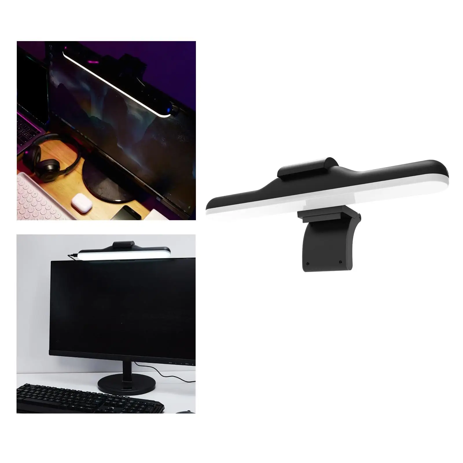 Computer Monitor Lamp USB Powered Clip On No Screen Glare Study Screen Light