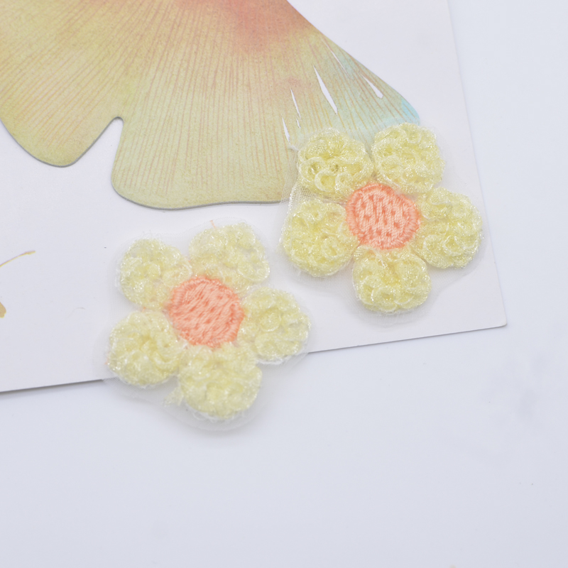 20 Stück 35 mm exquisite bestickte Netzblume für DIY Kopfbedeckung Haarspangen Dekor Kleidung Hut Schuhe Patches Zubehör – Detail 5