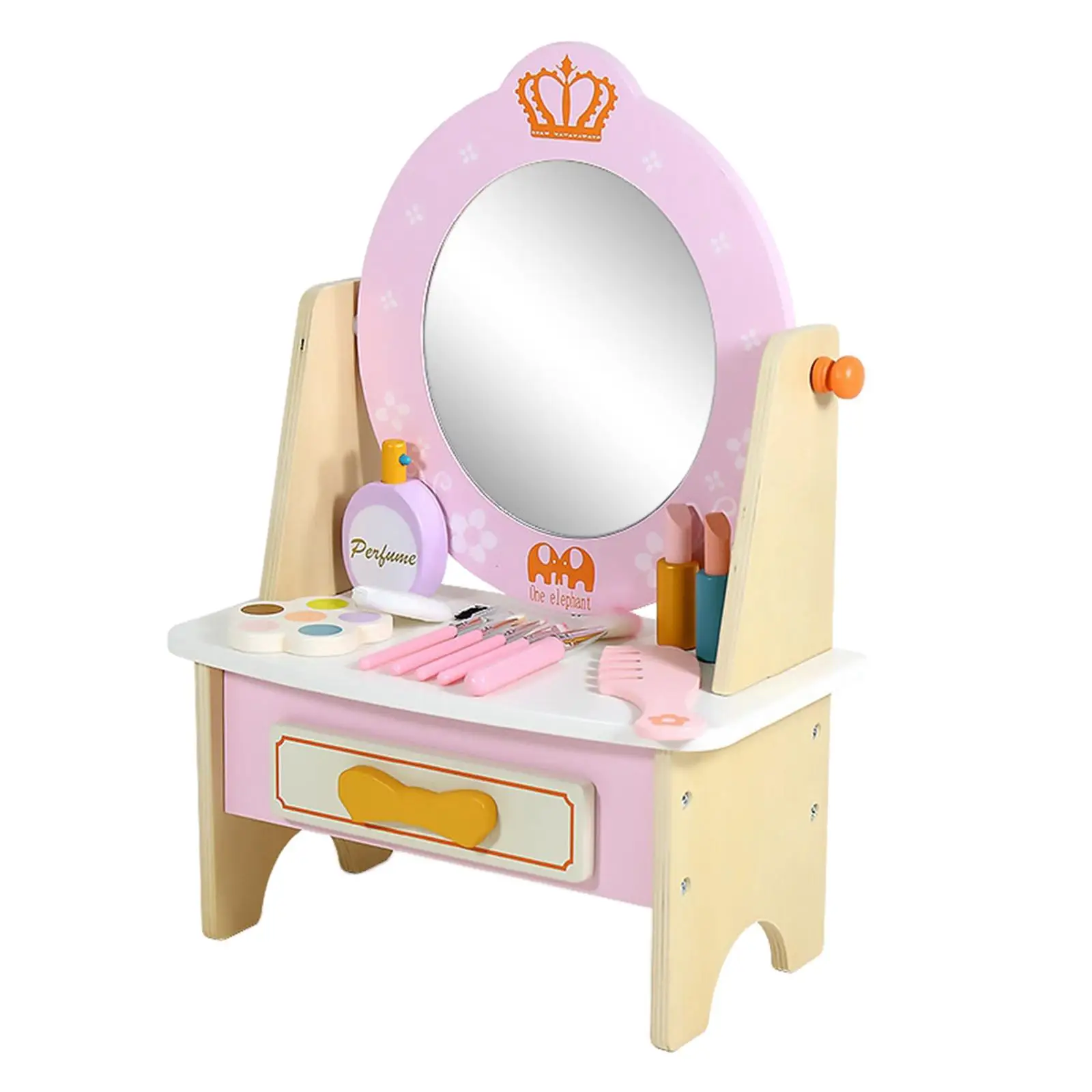 Princess Vanity Table with Makeup Accessories Educational Toys Role Kids Dress up Table Toy for Toddler Birthday Gifts