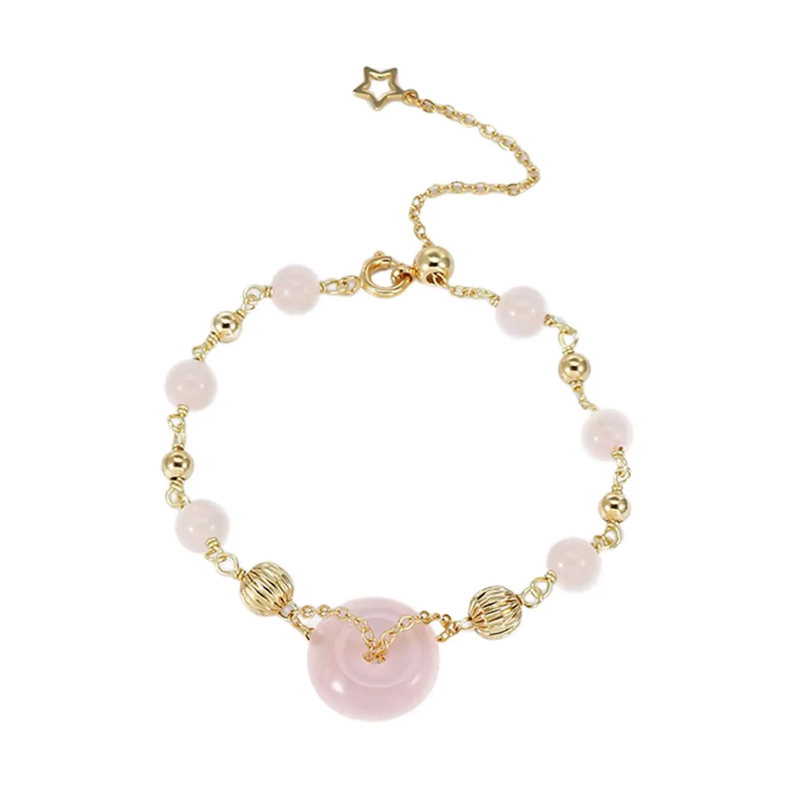 Elegant Pink Beads Bracelet Decorative Delicate Jewelry Charm Beaded Bangle for Girls Women Wedding Different Ages Daily wearing