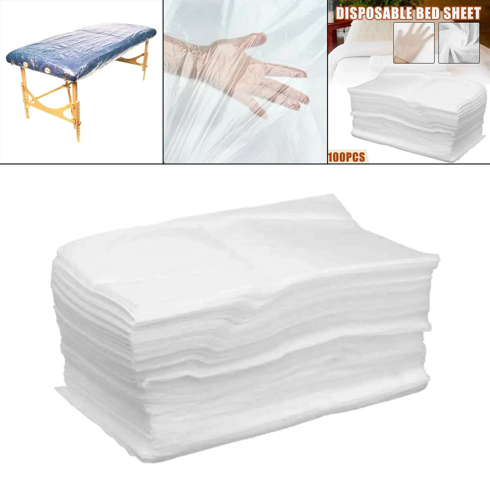 100Pcs Disposable Massage Table Sheets Breathable Transparent Comfortable SPA Bed Sheets for Salon Table Lash bed Salon