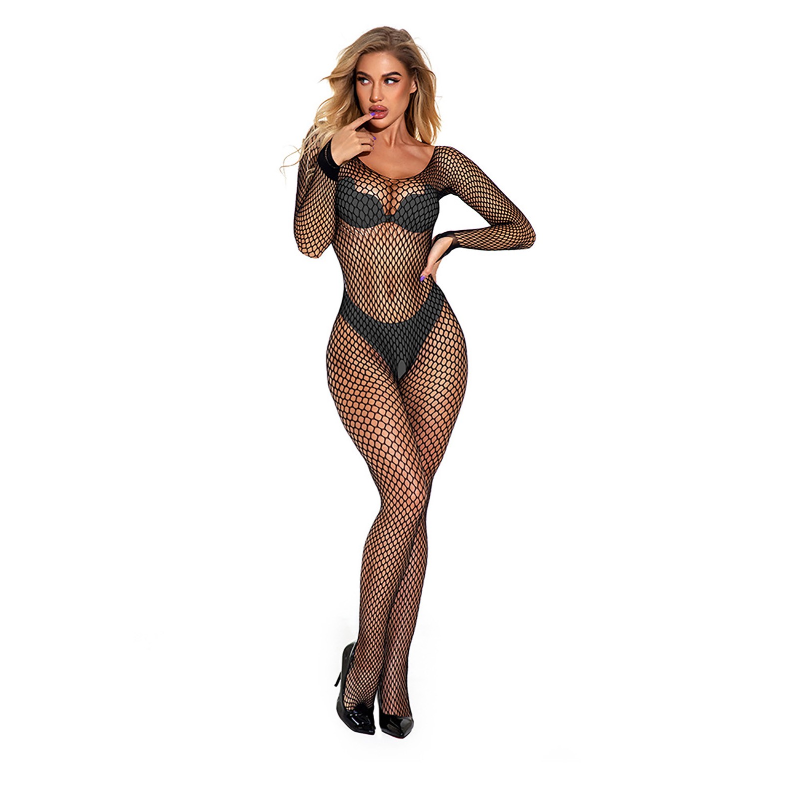 2022 Sexy Women Fishnet Baby doll 