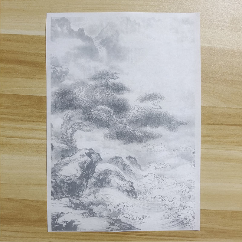 Strichzeichnung, Manuskript, reifes Xuan-Papier, Landschaft, sorgfältige Malerei, Färbung, Praxis, Reispapier, traditionelle chinesische Malerei – Detail 8