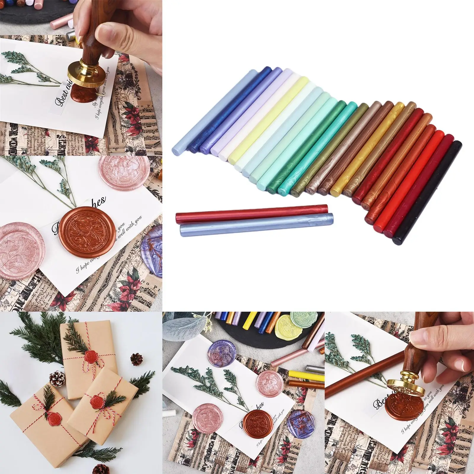 25x sealing wax Rods DIY Mixed Colors Melting Sealing Wax Rods for Cards Envelopes Packages Crafts Wedding Invitations