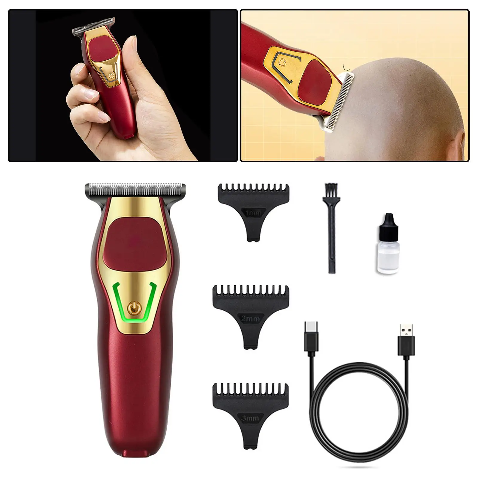 Men`s hair trimmer Beard Trimmer Grooming Haircut Shaver USB Charging