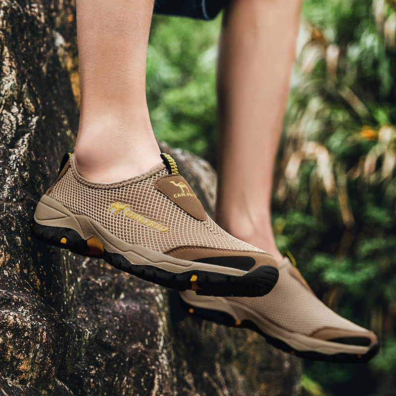 Männer Casual Schuhe Mode Sommer Schuhe Mesh im freien Atmungsaktive Slip-on Wohnungen Männer Turnschuhe Komfortable Wasser Faulenzer Zapatillas – Detail 18