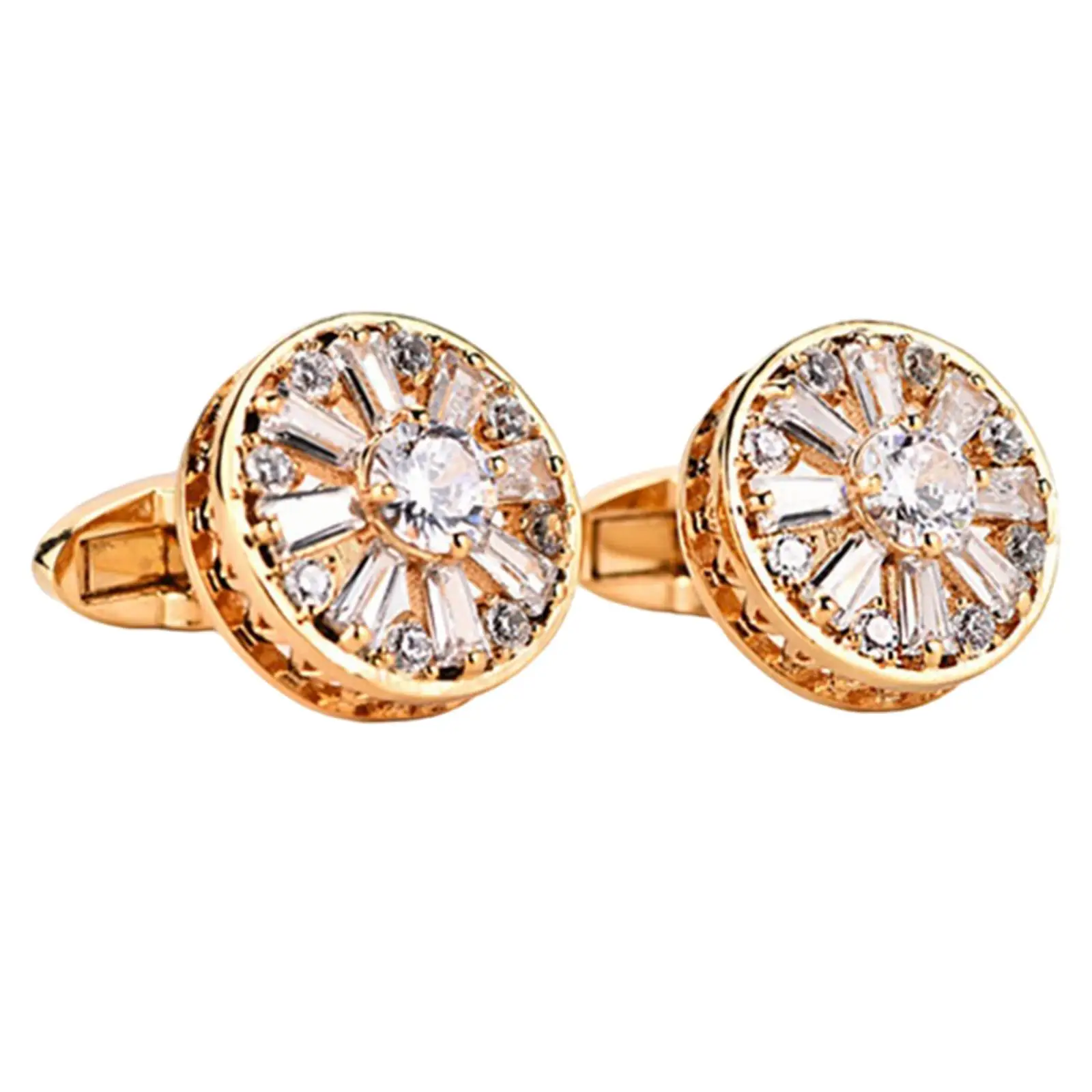 Men Cufflinks for Wedding Christmas Business Gold  Crystal Fancy Crystal 